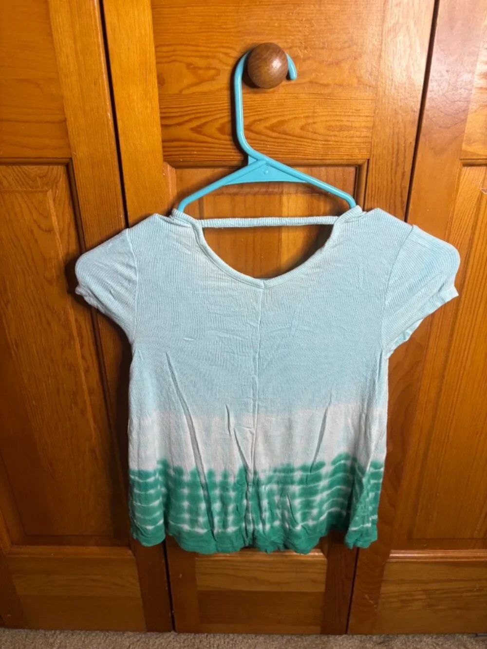 Justice Girls Blue and Green Tie Dye Top (Size 7)
